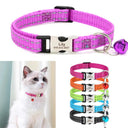 Custom Engraved Reflective Cat Collar with Bell Necklace