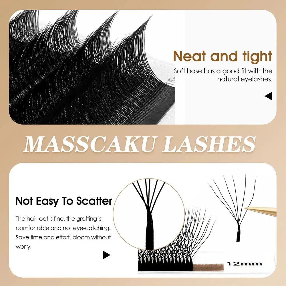 Custom Logo Eyelash Fans Premade Volume Lashes 0.07mm Clover Tools For Salons
