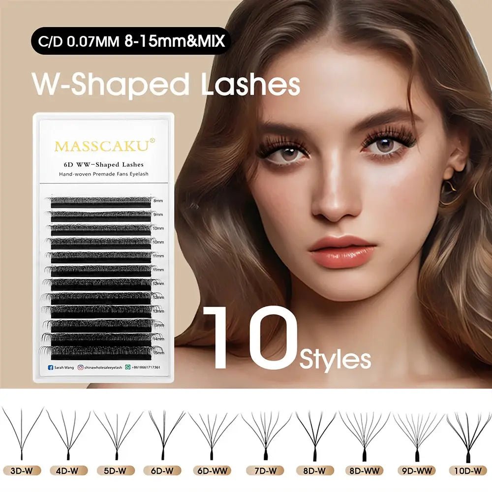 Custom Logo Eyelash Fans Premade Volume Lashes 0.07mm Clover Tools For Salons