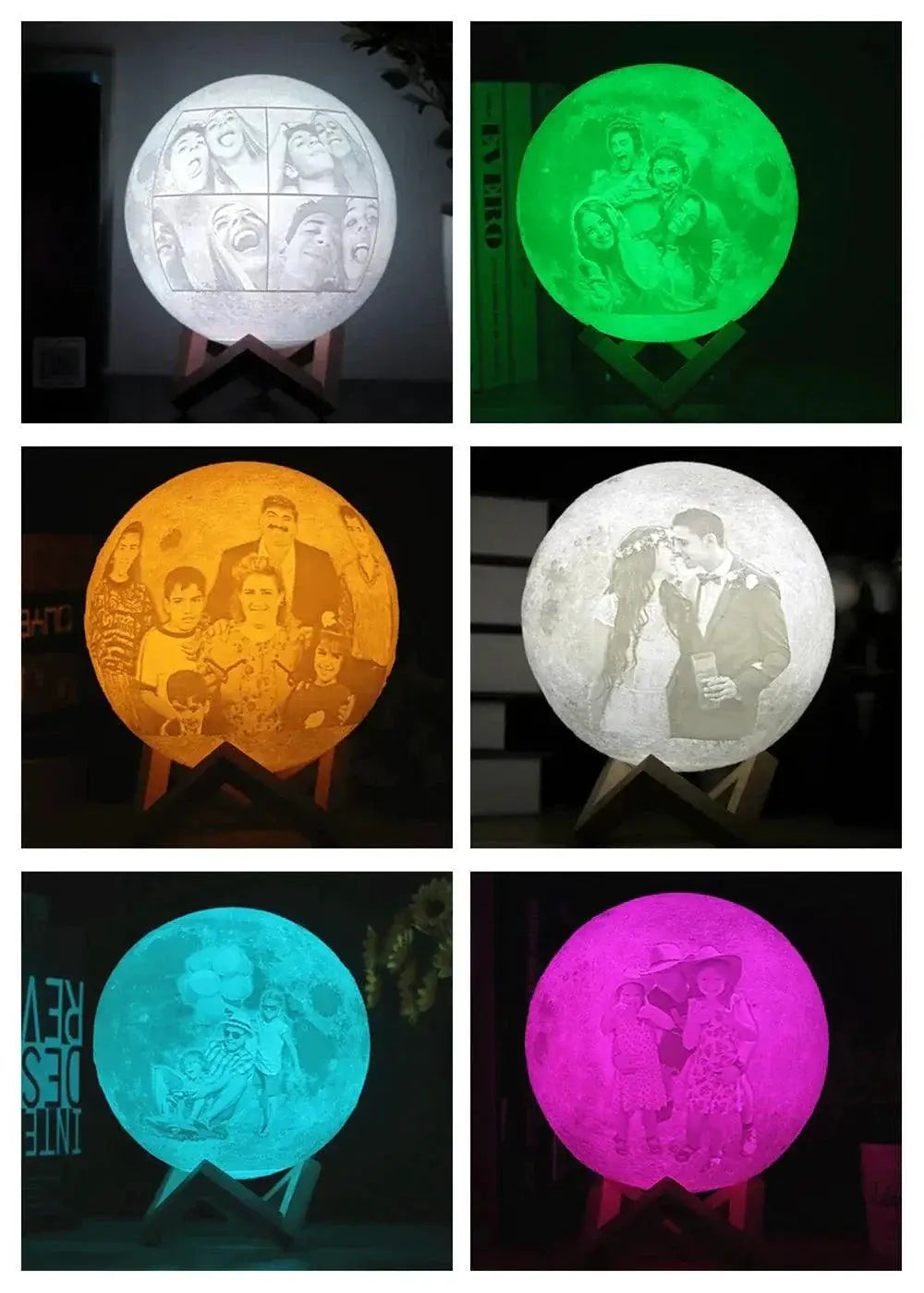 Moon Lamp Customizable 3D Printed Personalized Night Light