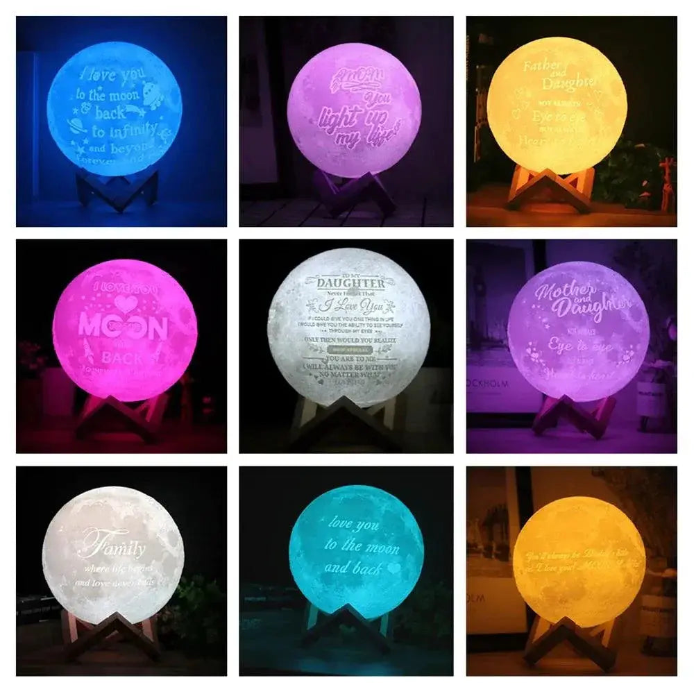 Moon Lamp Customizable 3D Printed Personalized Night Light