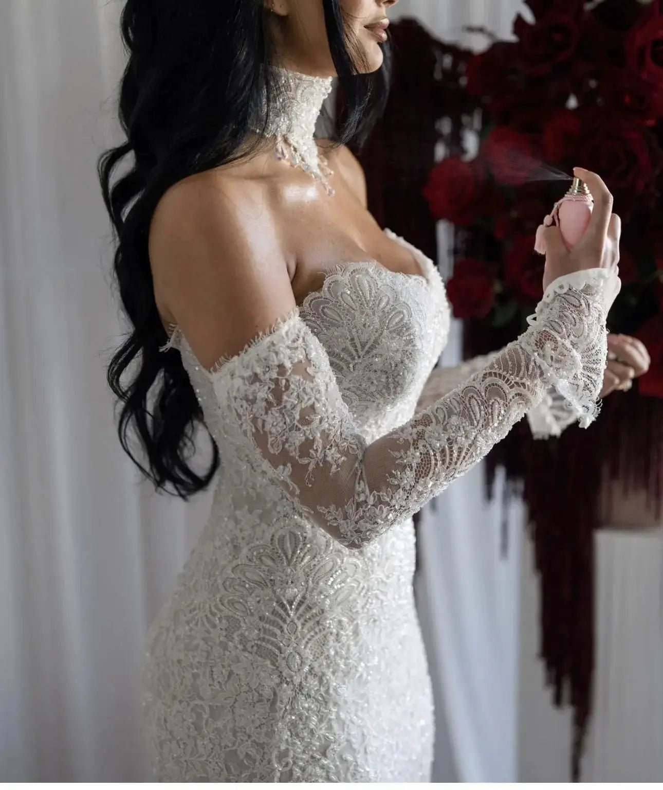 Customizable Romantic Sweetheart Lace Mermaid Wedding Dress With Detachable Tail