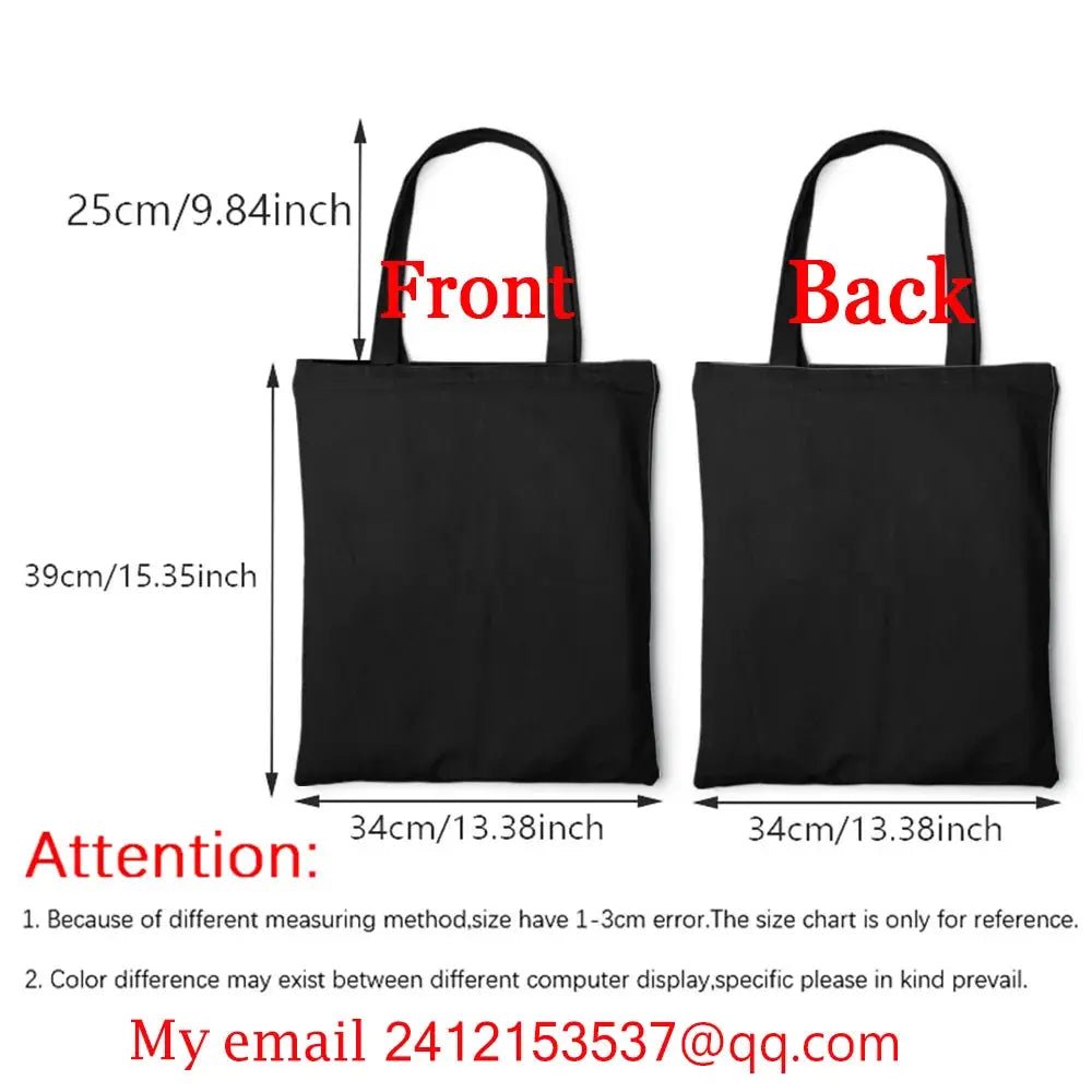 Customized Logo Tote Bag Create Your Own Photo Name Canvas Handbag For Women