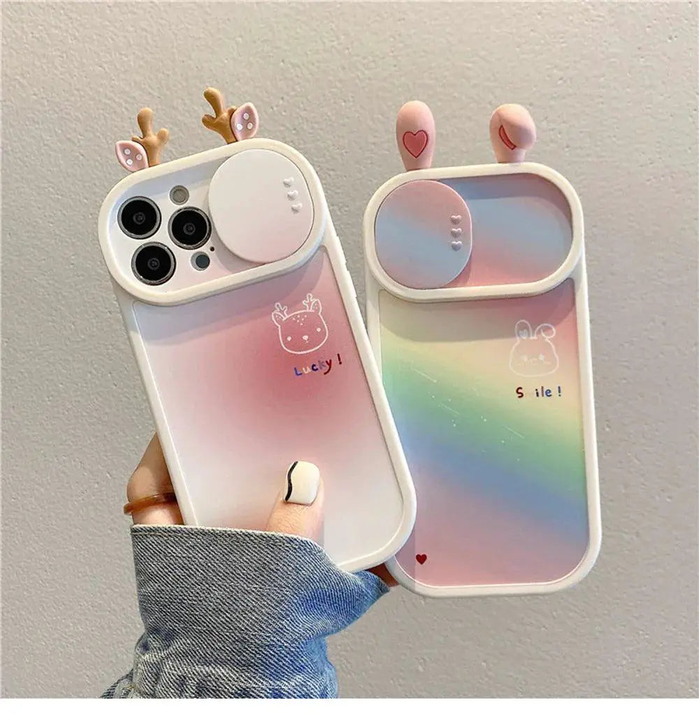 Cute Bear And Frog Cartoon Phone Shockproof Protective Case