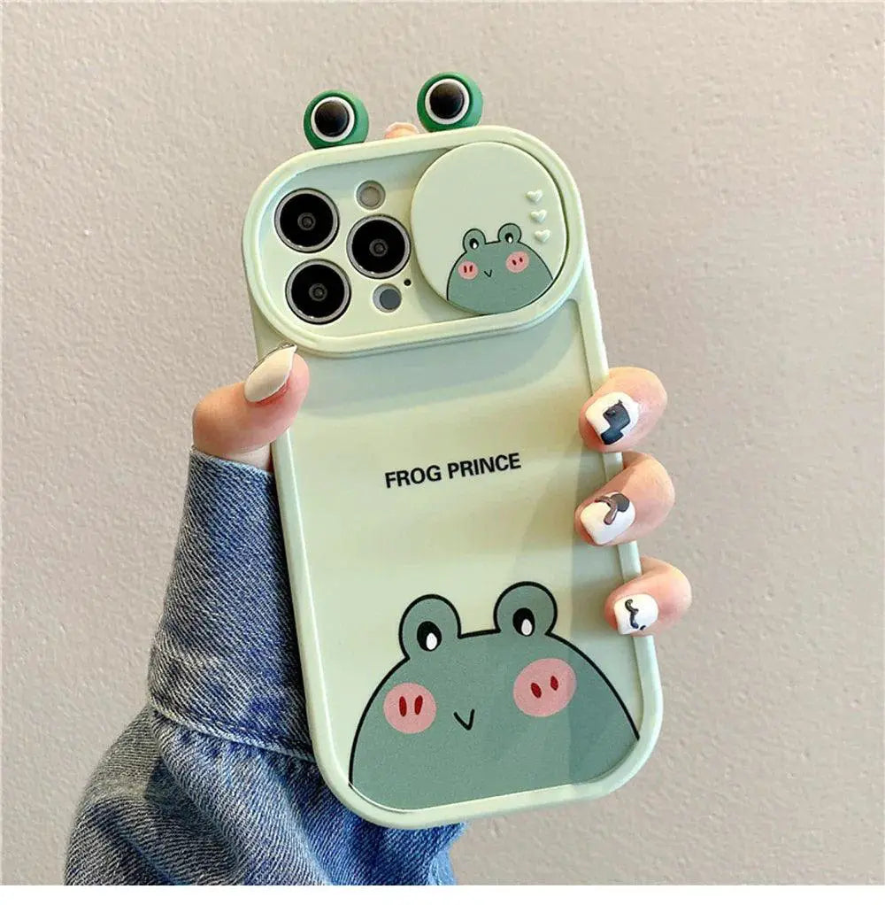 Cute Bear And Frog Cartoon Phone Shockproof Protective Case