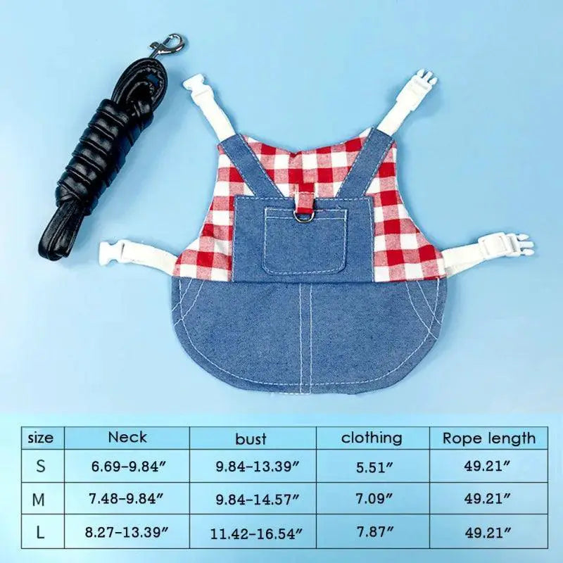 Cute Bunny Outdoor Harness And Leash Set For Rabbit Dress