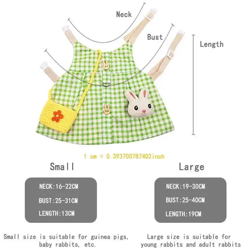 Cute Bunny Outdoor Harness And Leash Set For Rabbit Dress
