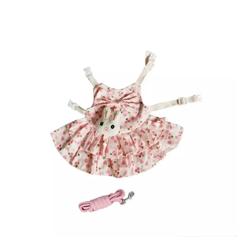 Cute Bunny Outdoor Harness And Leash Set For Rabbit Dress