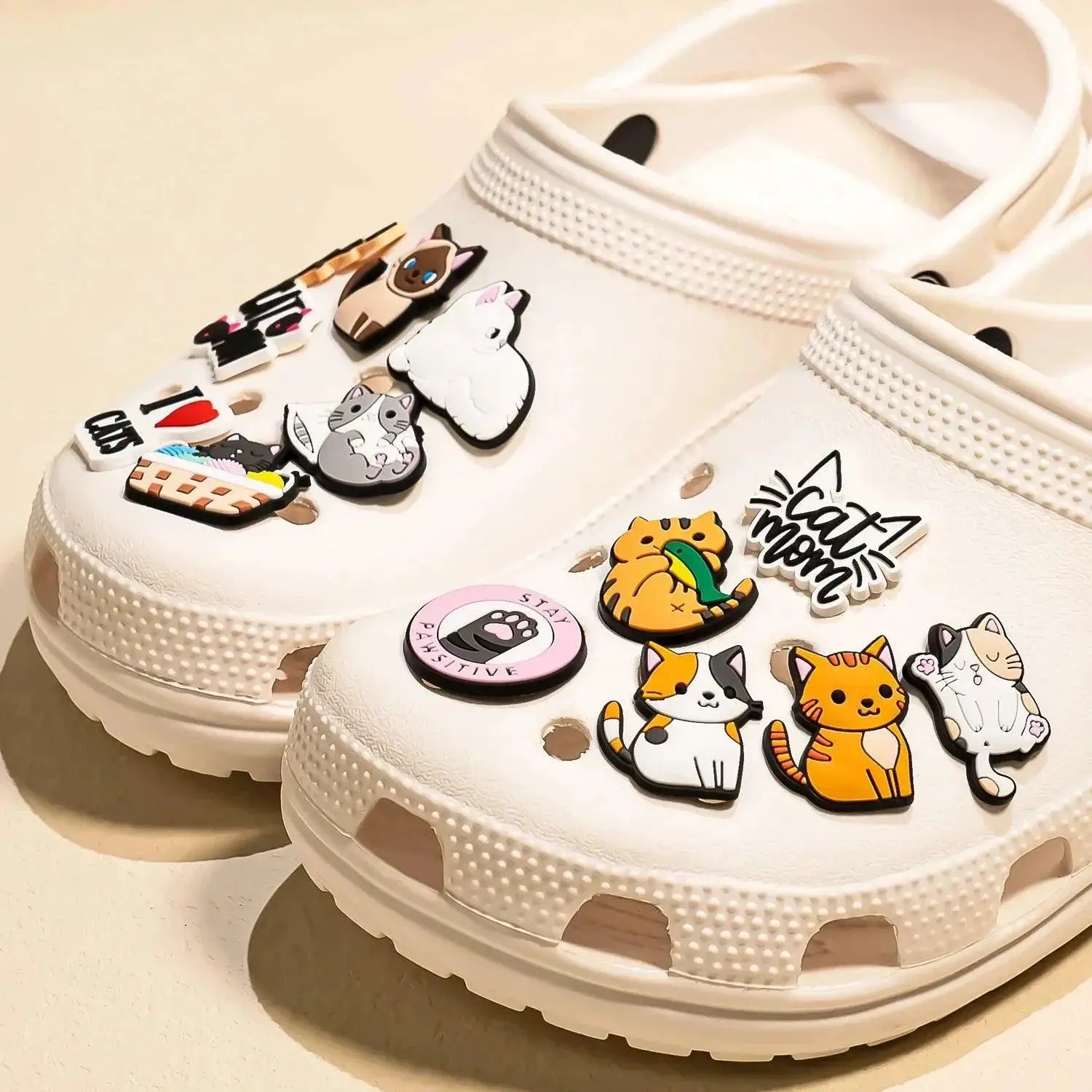 Cute Cat Shoe Charms PVC Decoration Pins for Women