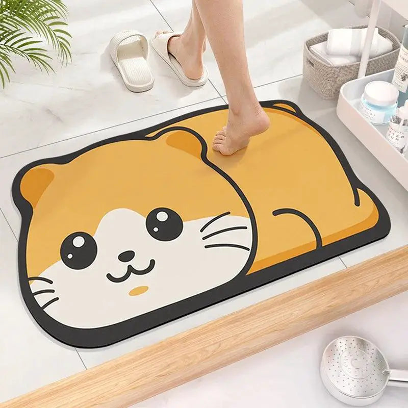 Cute Diatom Cartoon Bathroom Mat Super Absorbent Non Slip