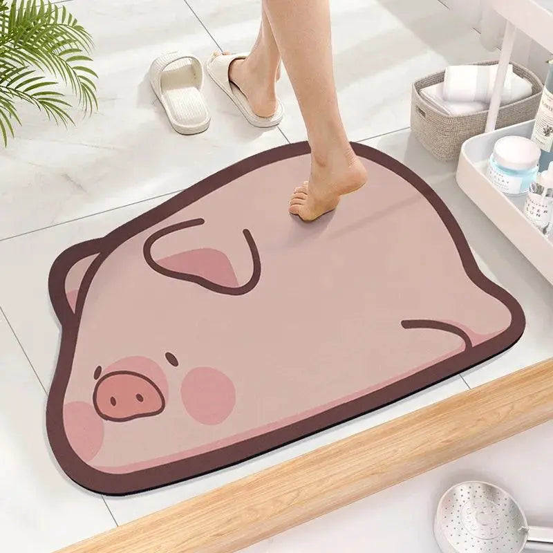 Cute Diatom Cartoon Bathroom Mat Super Absorbent Non Slip