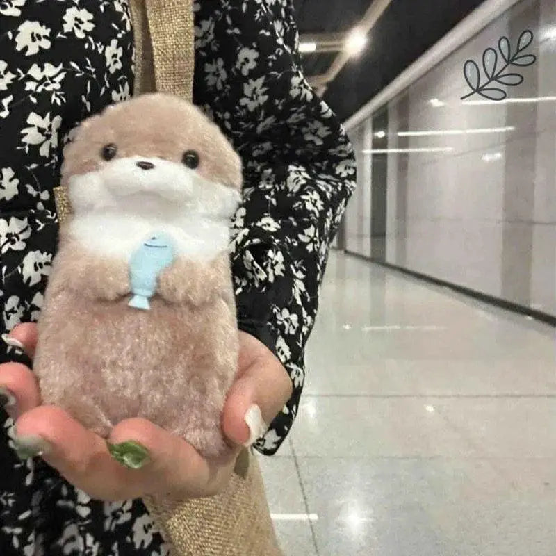 Cute Otter Plush Keychain Backpack Pendant Accessory
