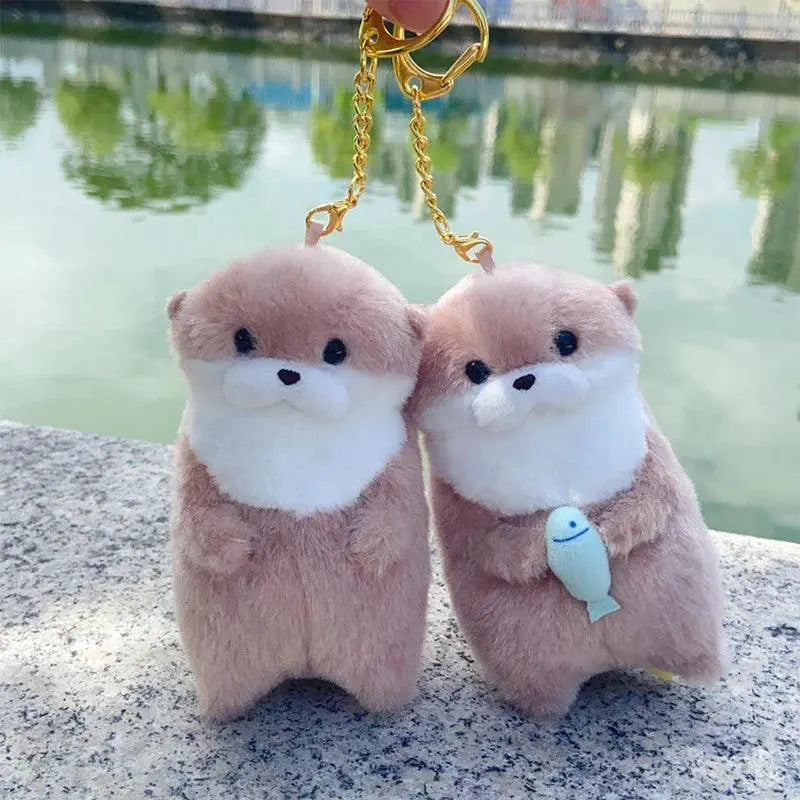 Cute Otter Plush Keychain Backpack Pendant Accessory