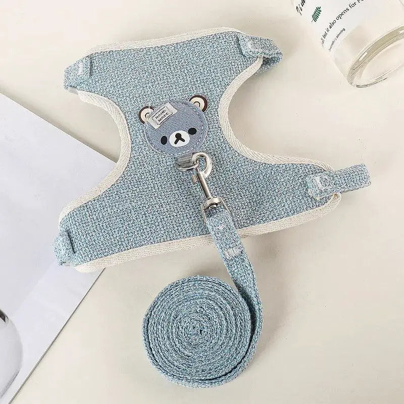 Cute Rabbit Harness and Leash Set for Outdoor Walking Pets
