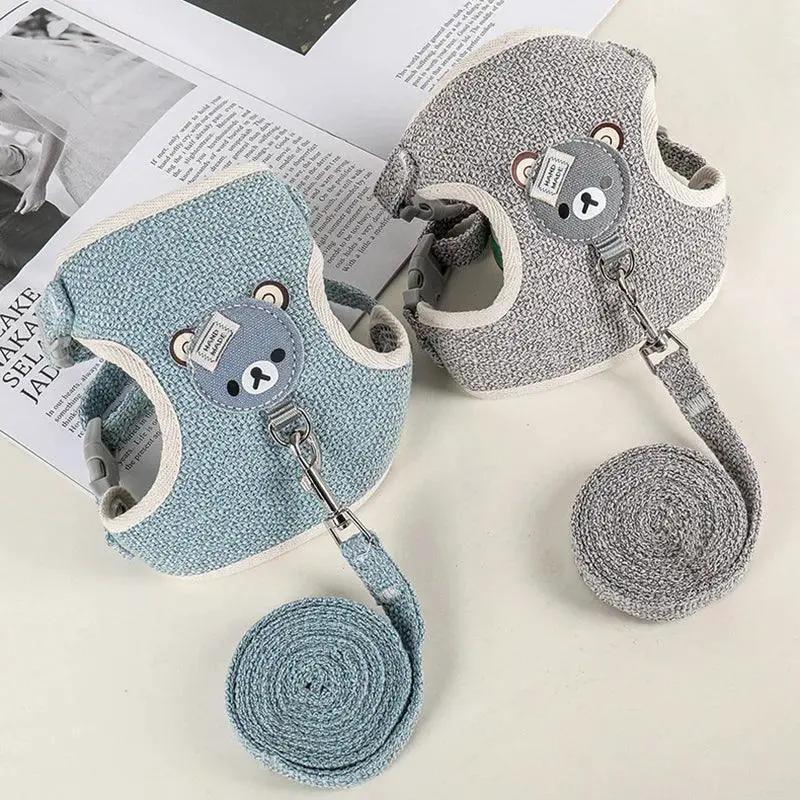 Cute Rabbit Harness and Leash Set for Outdoor Walking Pets