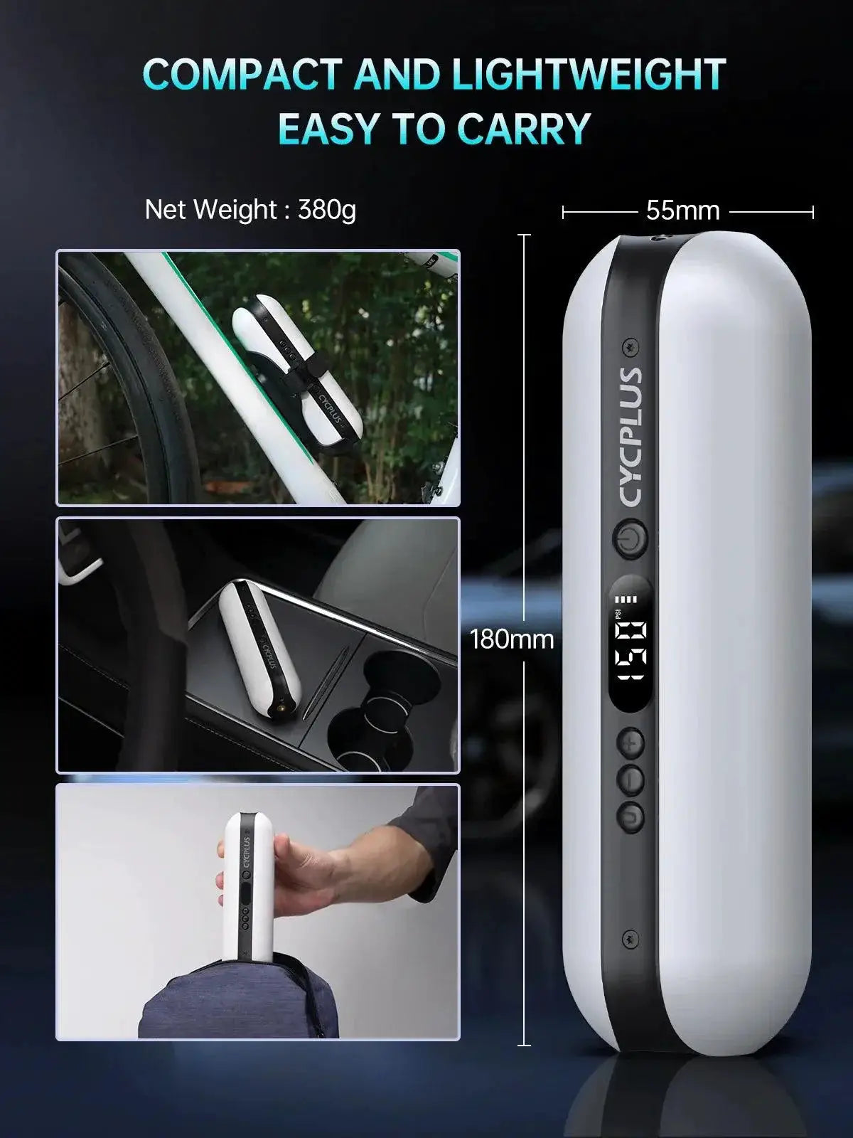 Cycplus Portable Smart Air Pump High Pressure Inflator Tool