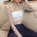 Daisy Mesh Sunscreen Blouse Elegant Women's Fashion Tops