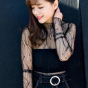 Daisy Mesh Sunscreen Blouse Elegant Women's Fashion Tops