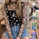 Daisy Mesh Sunscreen Blouse Elegant Women's Fashion Tops