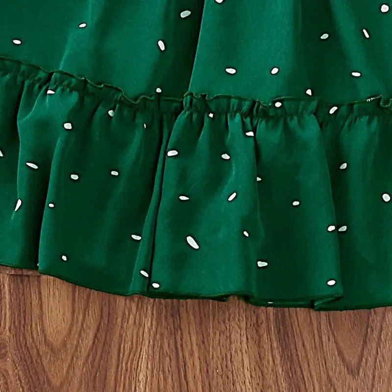 Dark Green Princess Dress With Layered Collar Ages 2 To 6