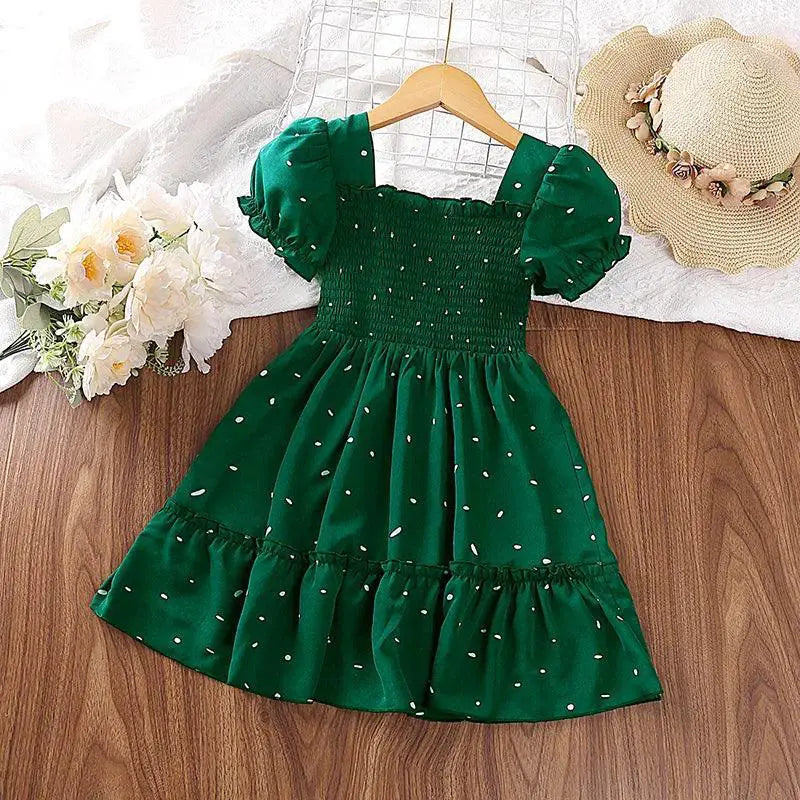 Dark Green Princess Dress With Layered Collar Ages 2 To 6