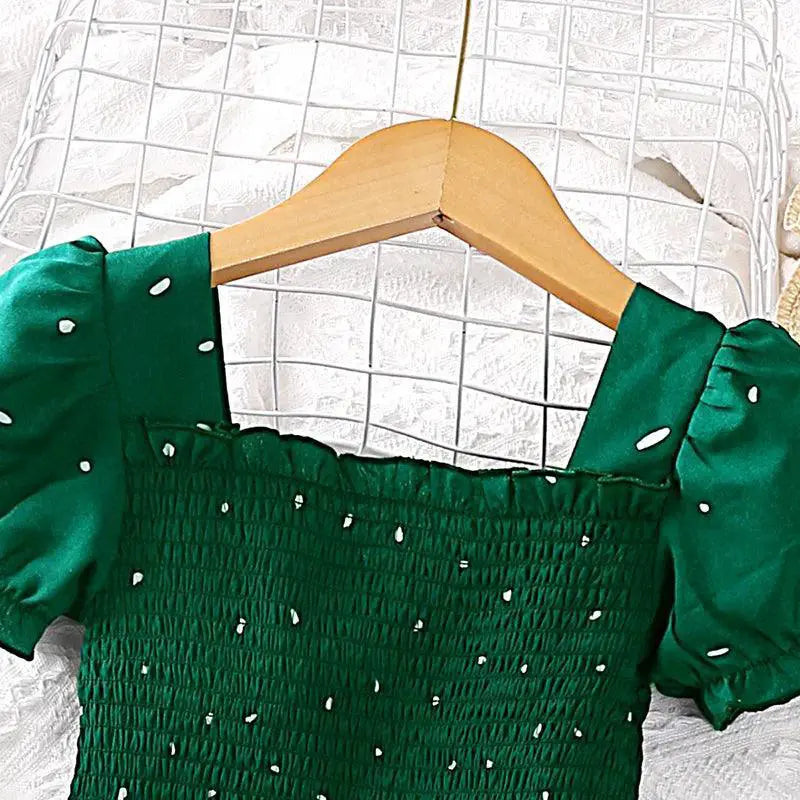 Dark Green Princess Dress With Layered Collar Ages 2 To 6