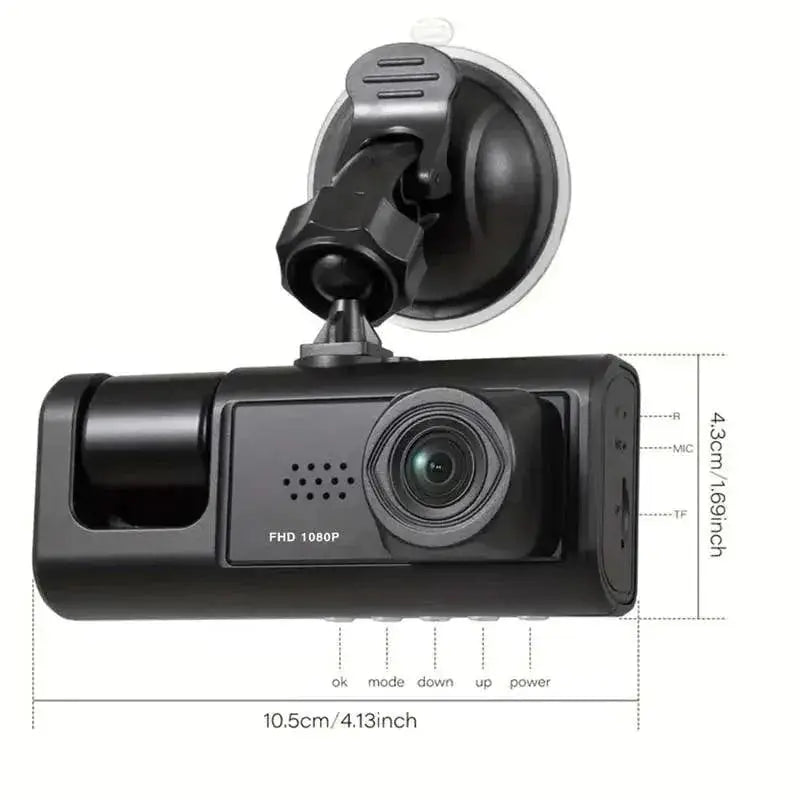 Dash Cam 3 Camera System Night Vision And Loop Recording
