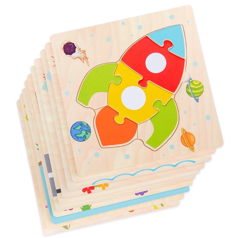 Datgo Baby Wooden 3D Tangram Animals - Jigsaw Toys Develops Thinking Skills Kids