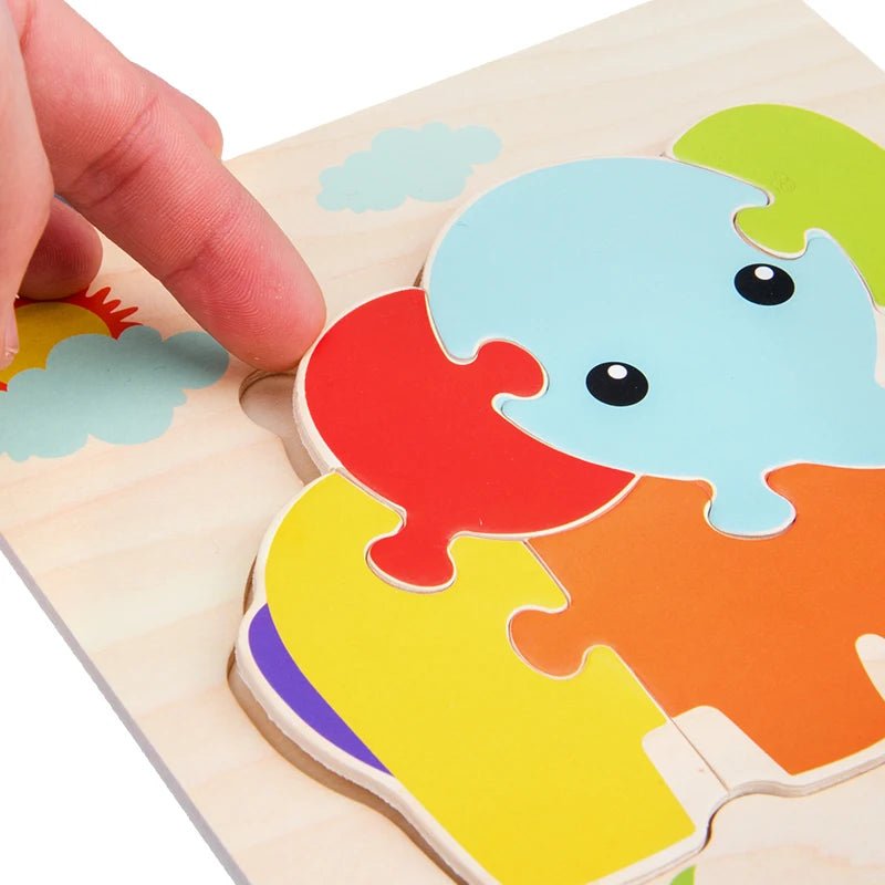 Datgo Baby Wooden 3D Tangram Animals - Jigsaw Toys Develops Thinking Skills Kids