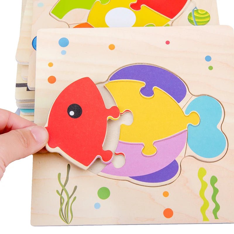 Datgo Baby Wooden 3D Tangram Animals - Jigsaw Toys Develops Thinking Skills Kids