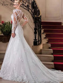 Bridal Mermaid Dress Illusion Back