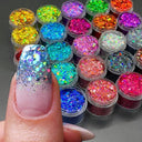 Dazzling Holographic Glitter Set Sparkle 24 Colors Art Kit