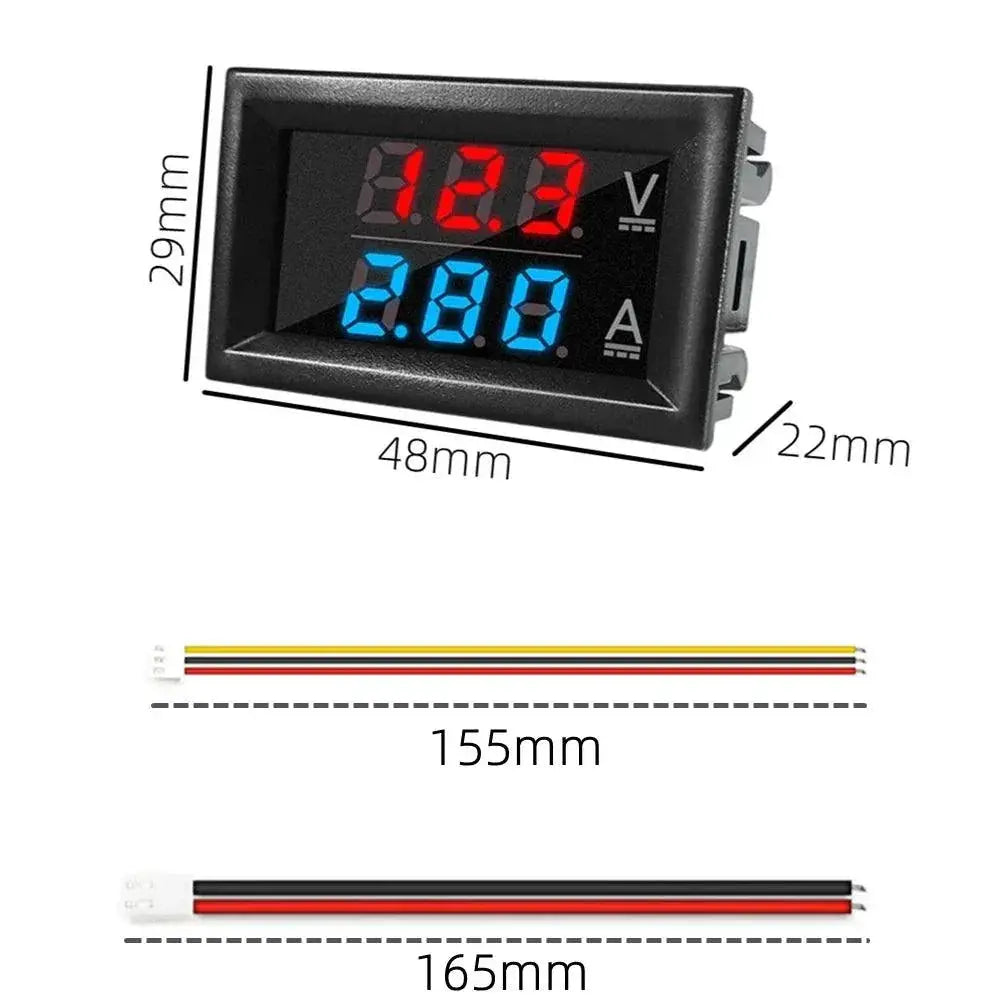 DC Voltmeter Ammeter Dual Digital Power Display Real Time