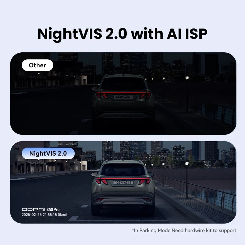 DDPAI Dash Cam Z50 Pro - 4K UHD Dual Channel GPS ADAS Car DVR with WiFi 24H DVRs