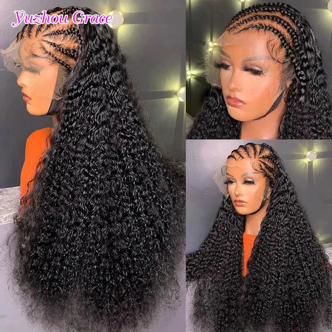 Deep Wave 360 Full Lace Frontal Wig Pre Plucked Human Hair
