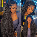 Deep Wave Brazilian Water Wave Lace Front Wig Natural Look