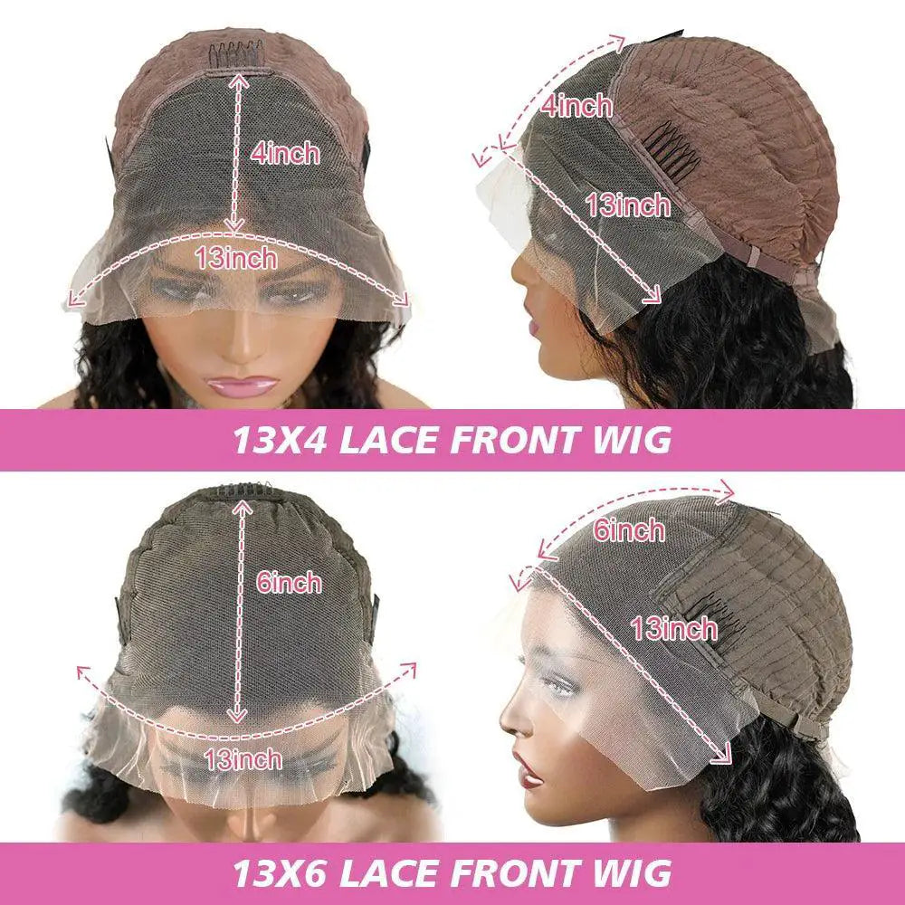 Deep Wave Brazilian Water Wave Lace Front Wig Natural Look