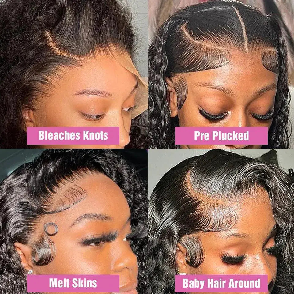Deep Wave Brazilian Water Wave Lace Front Wig Natural Look