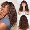 Luxurious Deep Wave Fringe Wig for Women