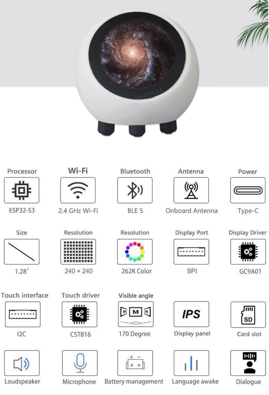 DeepSeek AI Voice Chat Robot - ESP32 S3 1.28 Inch LCD Display Desktop AssistantX
