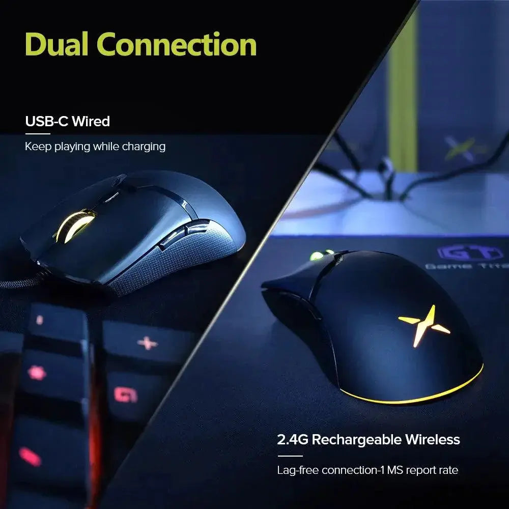 Delux M800 RGB Wireless Gaming Mouse Lightweight 70g
