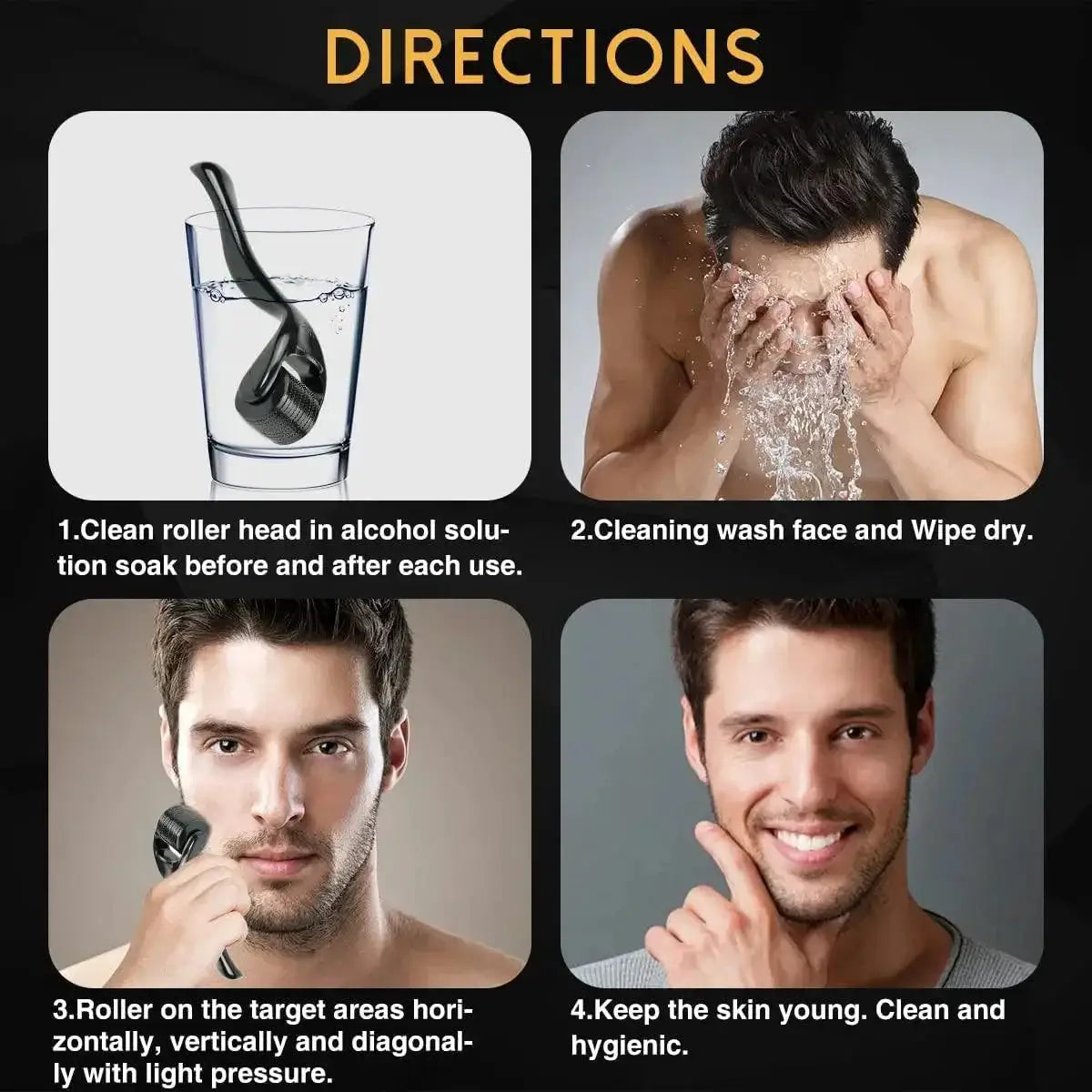 Derma Roller Kit Skin Beard And Hair Growth Titanium Needles