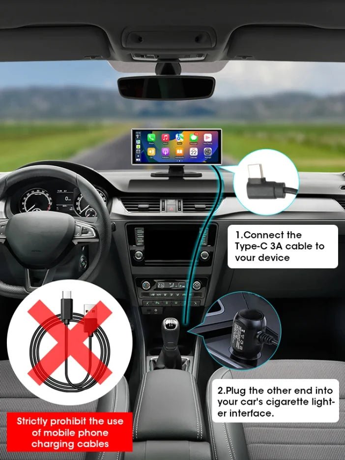 Develuck Dash Cam Tenth Eleven Point Twenty Six Inch 4K Car DVR Wireless CarPlay