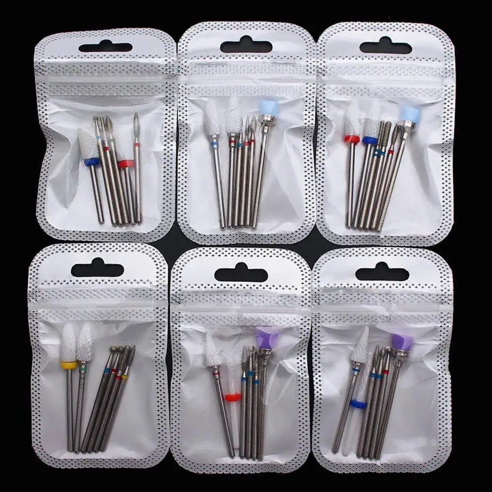 Diamond Ceramic Nail Drill Bits Set Electric Manicure Kit