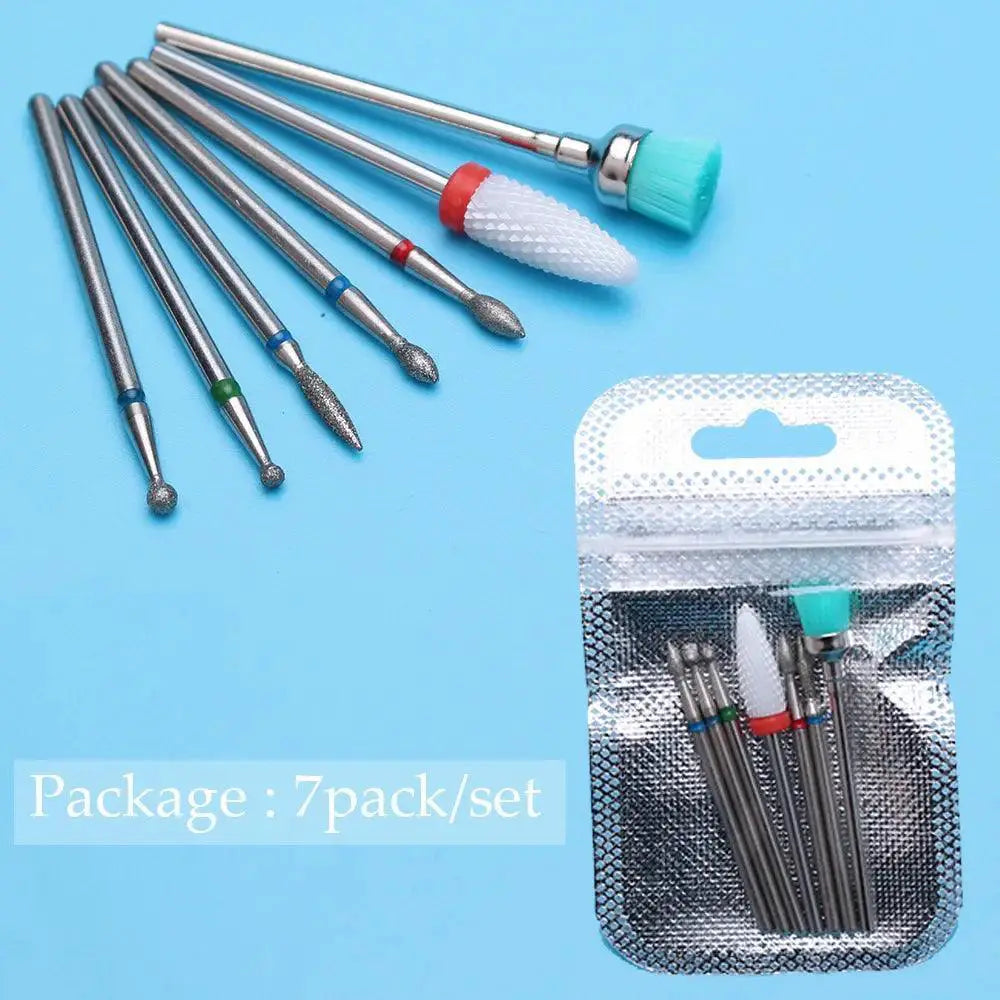 Diamond Ceramic Nail Drill Bits Set Electric Manicure Kit