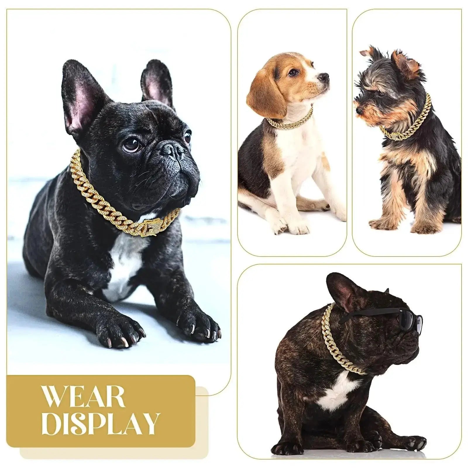 Diamond Dog Chain Cuban Collar Luxury Pet Jewelry Exquisite