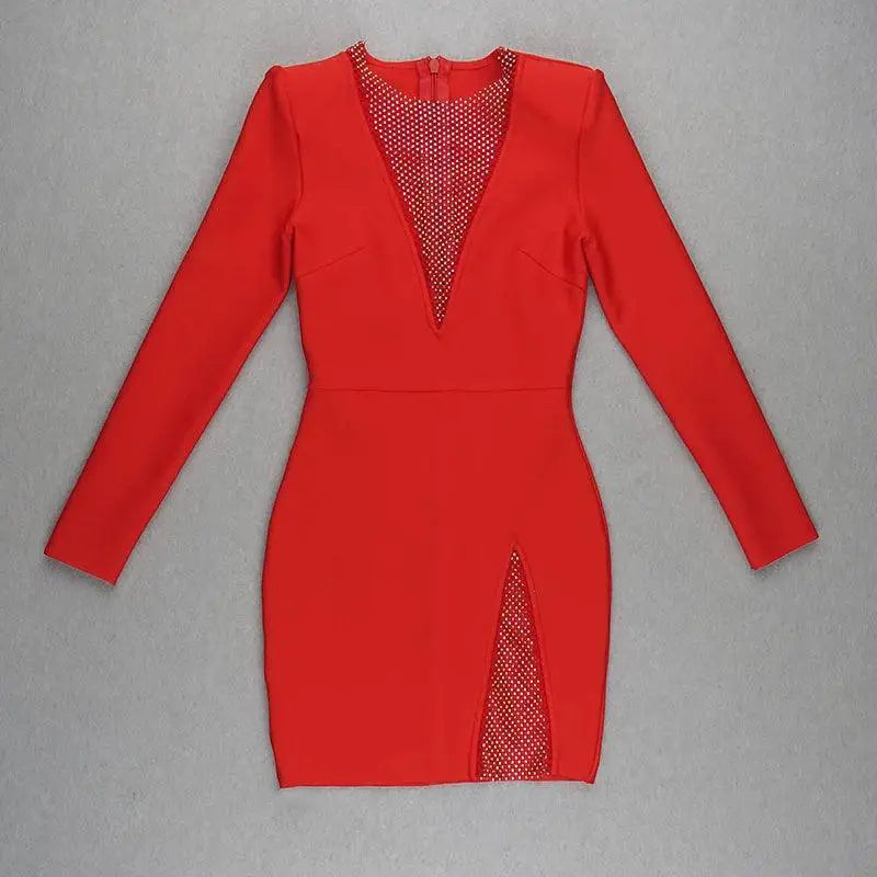 Diamond Evening Dress Elegant Bandage Nightwear Dress