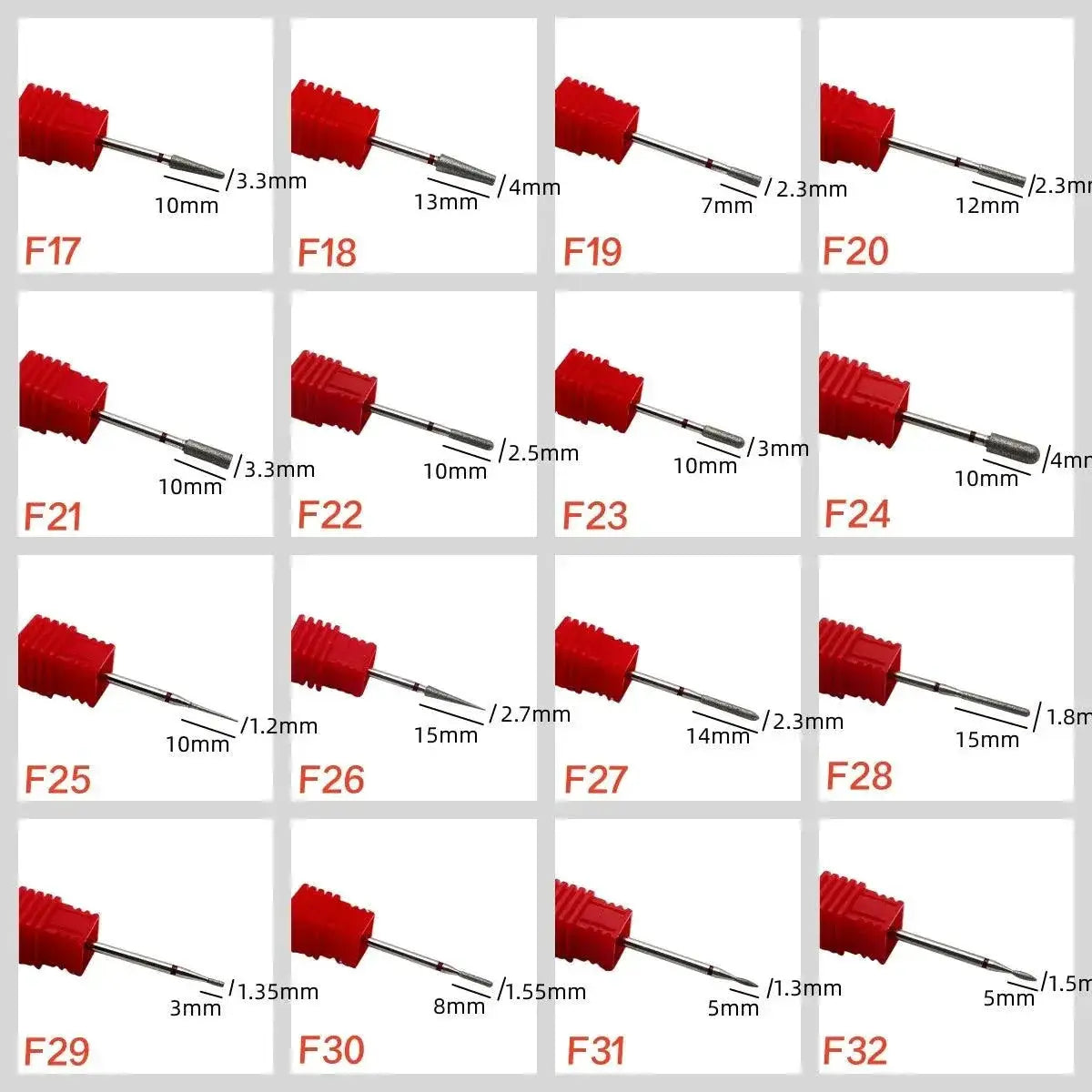 Diamond Nail Drill Bit Set Stainless Steel Cutter Heads