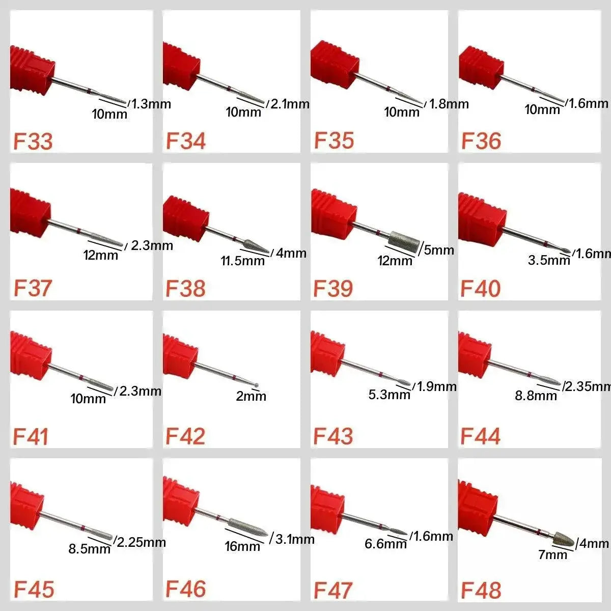Diamond Nail Drill Bit Set Stainless Steel Cutter Heads