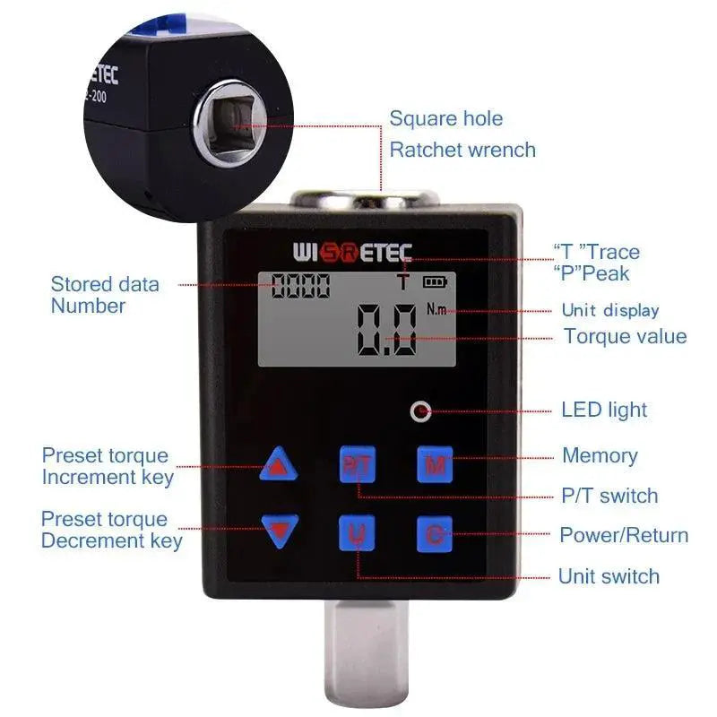 Digital Torque Meter 0.3 - 340 Nm Adjustable Torque Adapter